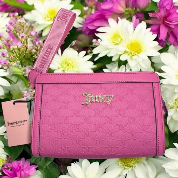 Juicy Couture Pink Frame Clutch Wristlet Purse Bag NWT - Picture 1 of 10